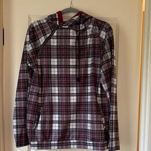 Plaid Hoodie with Drawstring